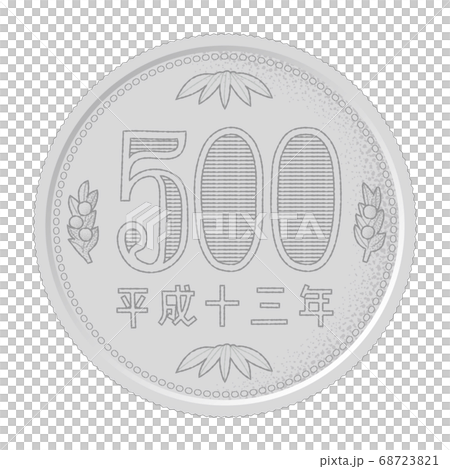 500円硬貨のベクターイラスト（裏面） 68723821
