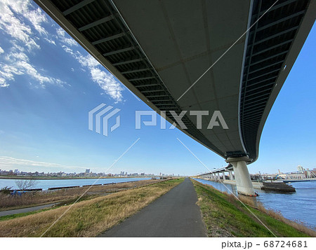 かつしかハープ橋 年3月撮影の写真素材