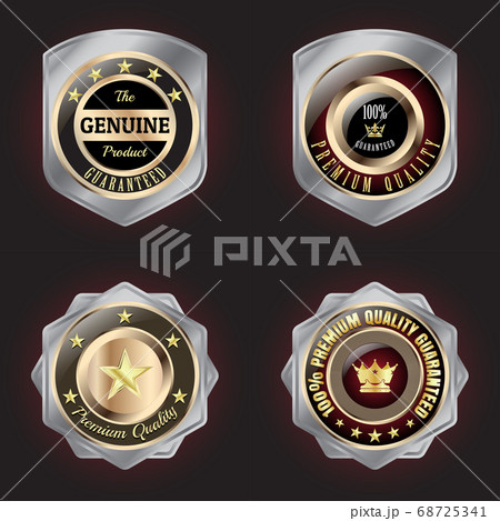 Set of Golden-Silver Premium Quality badge 68725341