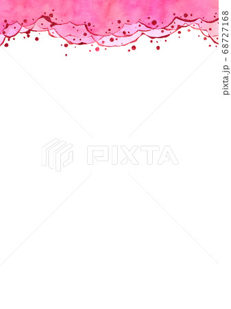 Abstract watercolor hand painting illustration. Bright pink wavy background. 68727168
