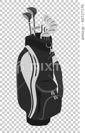 帶來給高爾夫球場的一個黑色小型運車袋子的例證。 68727176