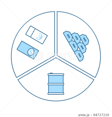Oil, Dollar And Gold Chart Concept Icon 68727220