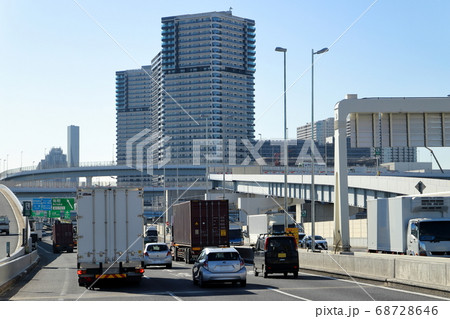 首都高速湾岸線 有明JCT付近の眺望 首都高速湾岸線 有明JCT付近の眺望 68728646