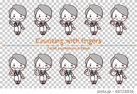 Facial expression and pose / Hand sign / Female doctor Facial expression and pose / Hand sign / Female doctor 68728856