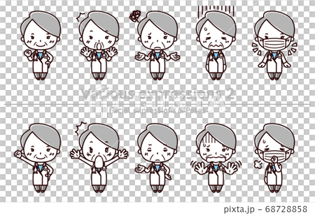 Facial expressions and poses / Various facial expressions 2 / Female doctor Facial expressions and poses / Various facial expressions 2 / Female doctor 68728858