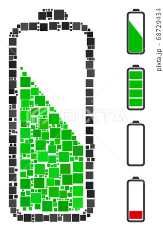 Square Battery Level Icon Vector Collage 68729434