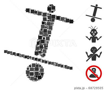 Square Unstable Man Icon Vector Mosaic 68729505