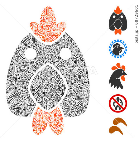 Hatch Collage Chicken Icon Hatch Collage Chicken Icon 68729601