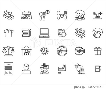 Black and white employee benefits icon 68729646