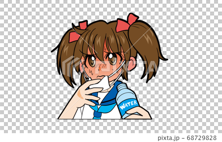 真夏に外出中のツインテールでセーラー服の女の子のマンガ 真夏に外出中のツインテールでセーラー服の女の子のマンガ 68729828