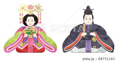 桃の節句 雛人形 京風のイラスト素材