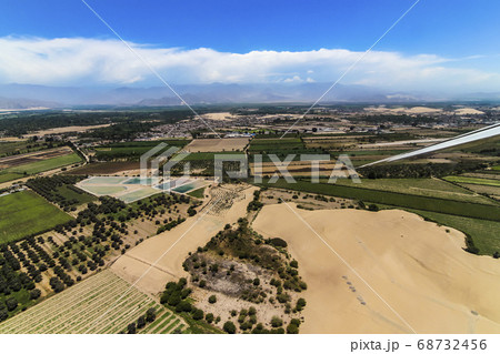 Airplane view of the ground area after taking off 68732456