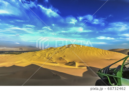 The sand dune desert near the oasis of Huacachina, The sand dune desert near the oasis of Huacachina, 68732462