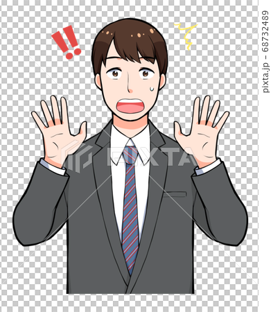 驚いているスーツの男性 驚いているスーツの男性 68732489