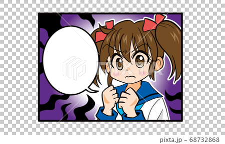 一個女孩的漫畫在雙尾的水手服 68732868