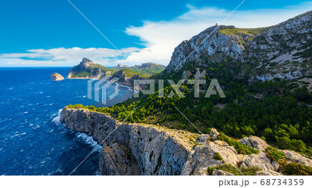 Panoramic view of Cape Formentor. Mallorca, Balearic Islands, Spain 68734359