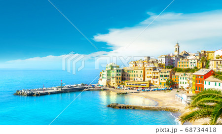 View of Bogliasco. Bogliasco is a ancient fishing village in Italy, Genoa, Liguria View of Bogliasco. Bogliasco is a ancient fishing village in Italy, Genoa, Liguria 68734418