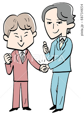 ビジネスマンの握手のイラスト素材