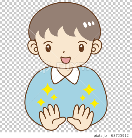 Illustration of a boy cleaning his hands Illustration of a boy cleaning his hands 68735912