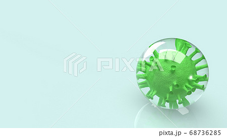 virus in bubble for outbreak content 3d rendering. virus in bubble for outbreak content 3d rendering. 68736285