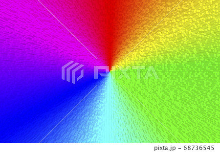 綺麗な虹色のグラデーションの放射状の線の背景 黄色 赤 ピンク 黄緑 青 紺のイラスト素材