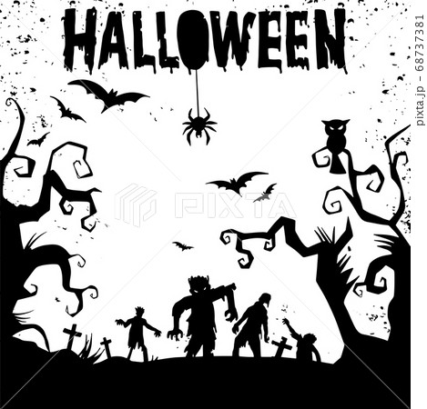Happy Halloween Text Banner, Vector 68737381