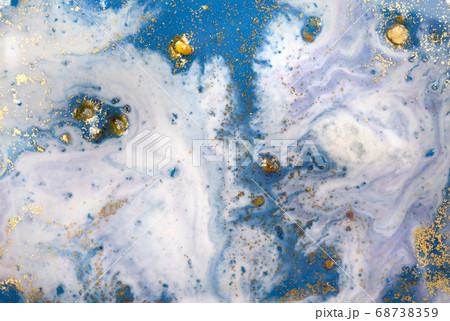 Blue wave pattern with layers of gold sequins. Blue wave pattern with layers of gold sequins. 68738359