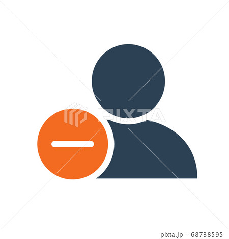 User profile with minus line icon. Rejected customer, unfollow symbol User profile with minus line icon. Rejected customer, unfollow symbol 68738595