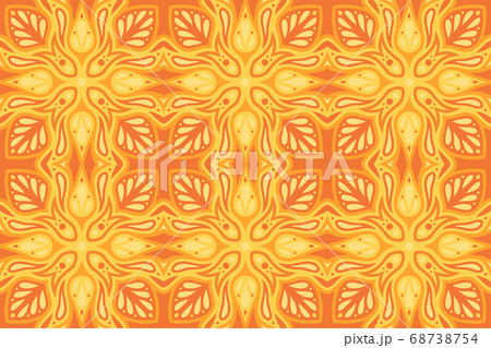 Orange art with hot flaming seamless pattern 68738754