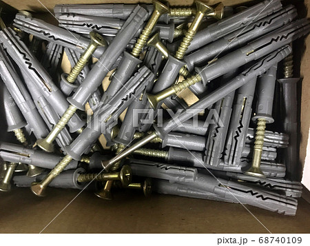 Dowel construction tool screw industry isolated on 68740109