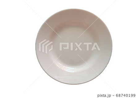 White plate food dish top view on white White plate food dish top view on white 68740199