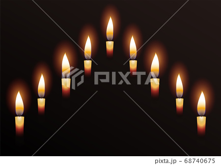 闇に浮かぶ蝋燭の背景03のイラスト素材 68740675 Pixta