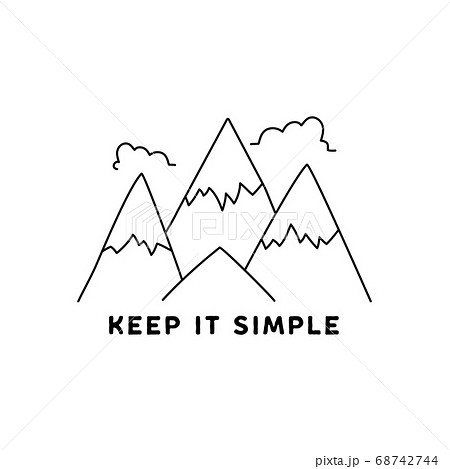 Vintage Simple Mountains Logo Design Outdoor のイラスト素材