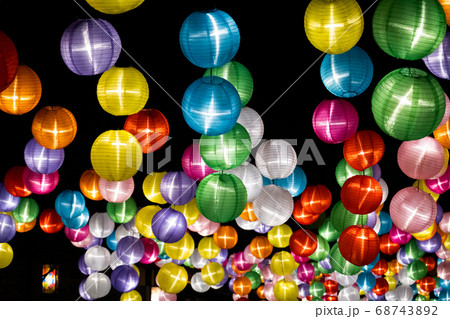 colorful lantern hanging up colorful lantern hanging up 68743892