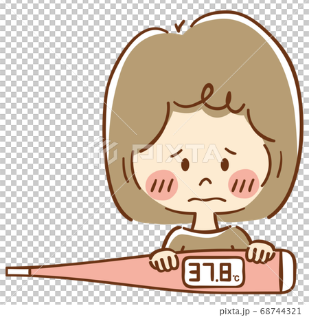 A woman with a thermometer 68744321