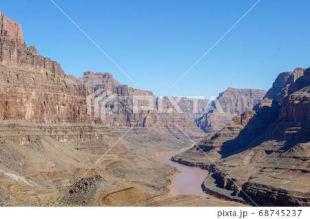 Landscape view of Grand Canyon National Park with Colorado river during sunny day. Arizona, USA 68745237