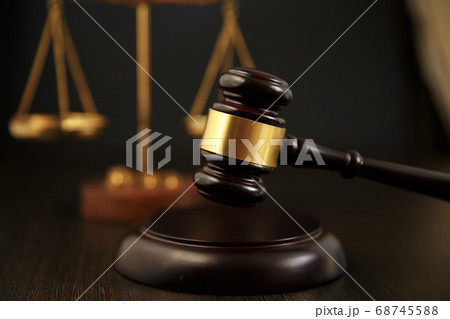 Justice Scales and books and wooden gavel Justice Scales and books and wooden gavel 68745588