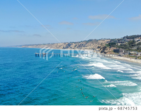 Aerial view of La Jolla bay, San Diego, 68745753