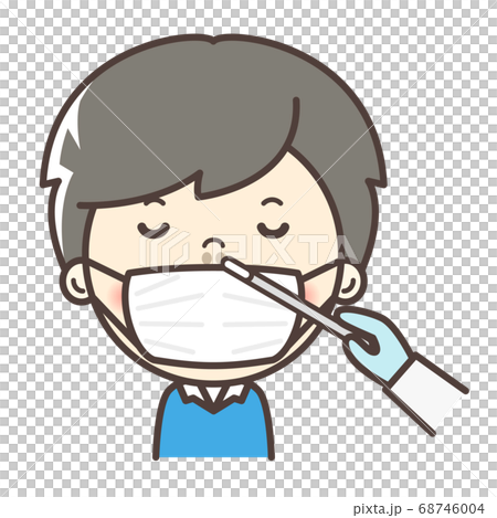 A boy who does an influenza test (PCR test) antibody test A boy who does an influenza test (PCR test) antibody test 68746004