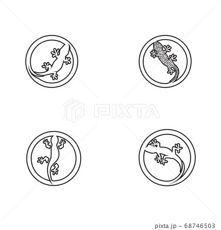 Lizard Chameleon Gecko Silhouette black 68746503