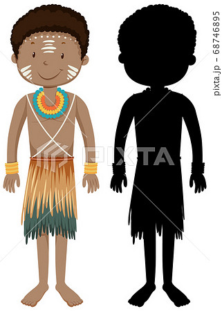 Set of people of African tribes character with its 68746895