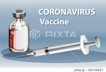 Coronavirus vaccine and Syringe 68746897