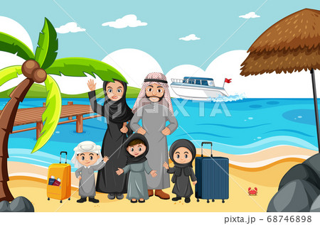 Arabian family on holiday 68746898