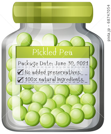 Pickled pea preserve in glass jar 68747054