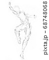 Ballet dancer. Sketch silhouette. tradional art illustration 68748068