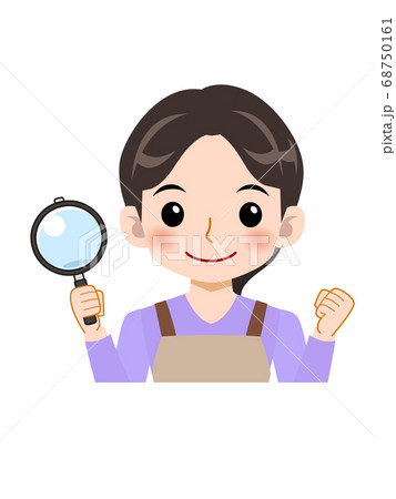 エプロンを付けたきれいな主婦 68750161