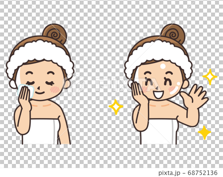 綺麗になって喜ぶ女性　美容　ビューティー　スキンケア 68752136