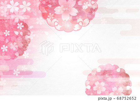 桜 和柄 年賀状 背景のイラスト素材