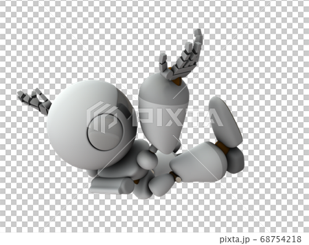 因意外事故而摔倒的機器人。 3D渲染。 68754218