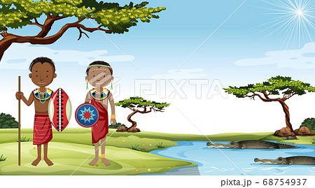 Ethnic people of African tribes in traditional Ethnic people of African tribes in traditional 68754937